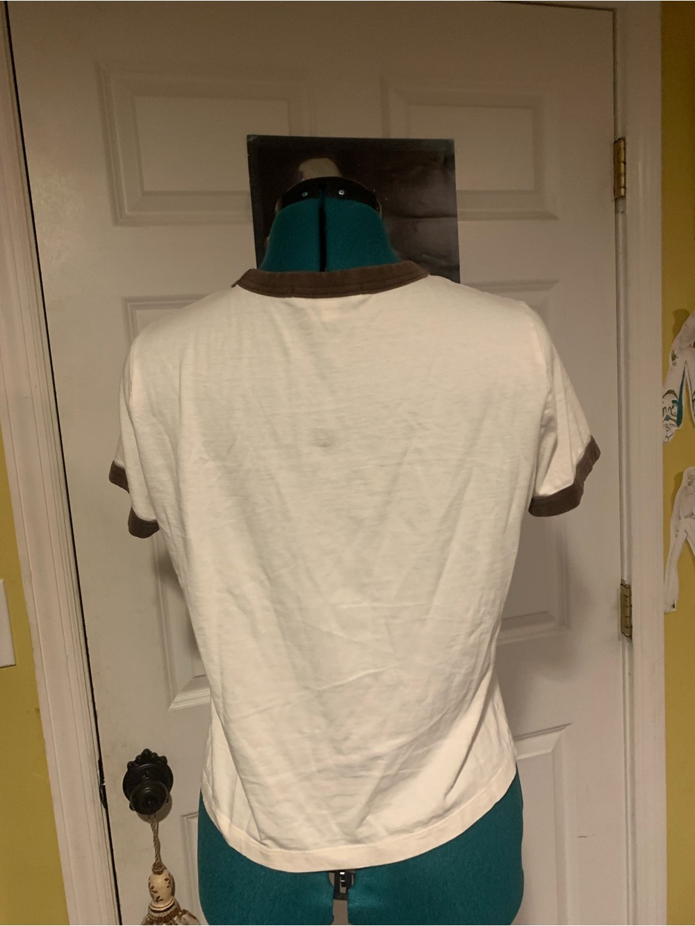 Banana Republic White Tee with Brown Ringer and Palm Sunset Graphic - Picture 2 of 2